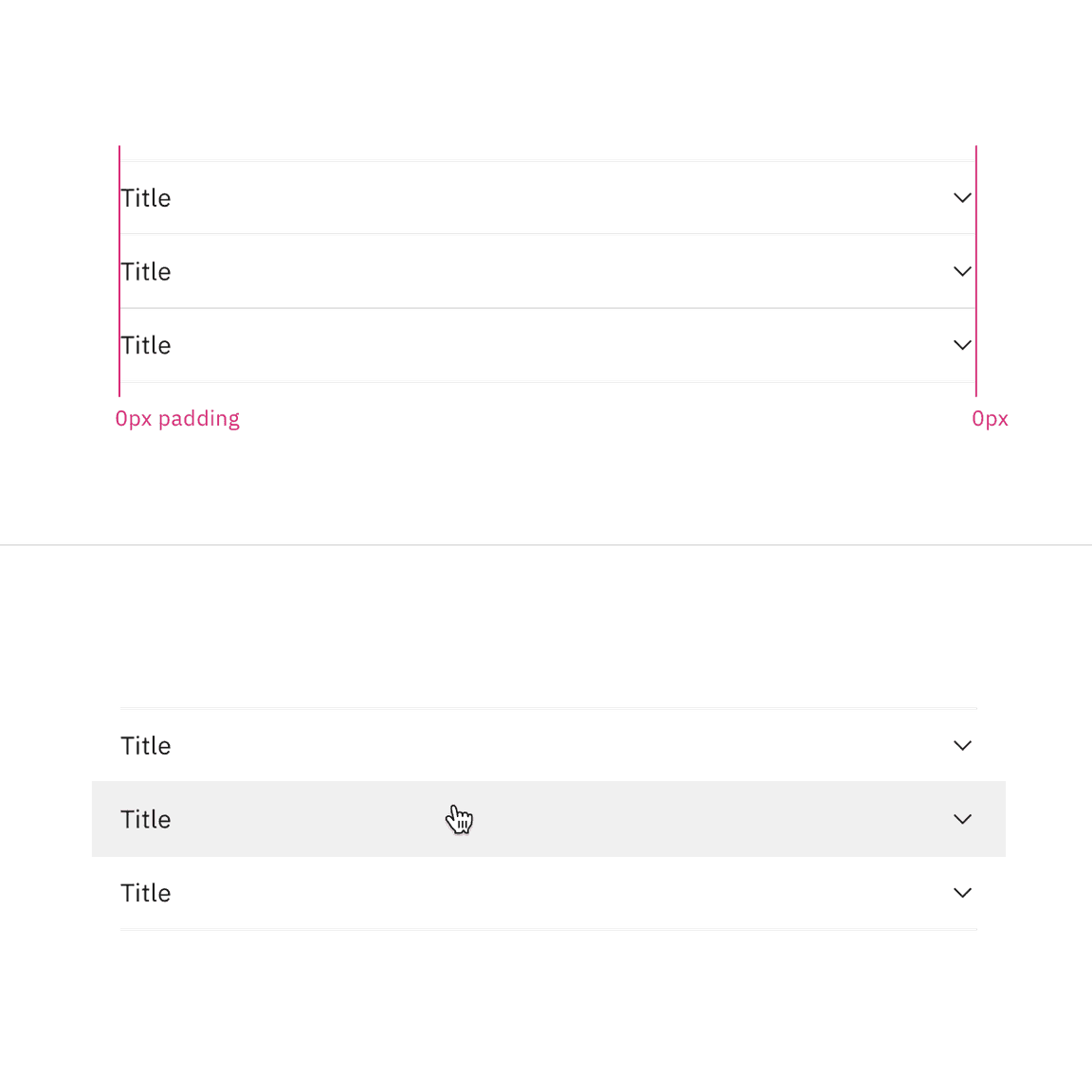 accordion flush alignment spec